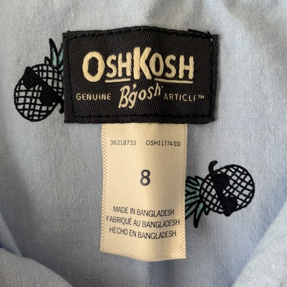 OSHKOSH Boys Pineapple shirt size 8  CARTERS Boys long-sleeve t-shirt size 8 - Picture 2 of 3